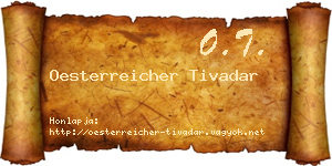 Oesterreicher Tivadar névjegykártya